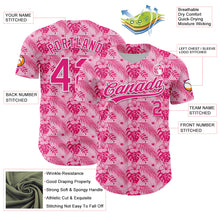 Load image into Gallery viewer, Custom Hot Pink White 3D Tropical Hawaii Jungle Leaves And Flower Authentic Baseball Jersey
