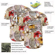 Load image into Gallery viewer, Custom White Black 3D Tropical Hawaii Jungle Leaves And Flower Authentic Baseball Jersey
