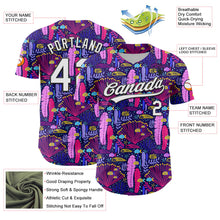 Load image into Gallery viewer, Custom Purple White-Black 3D Tropical Hawaii Plant Authentic Baseball Jersey
