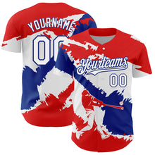 Load image into Gallery viewer, Custom Fire Red White-Royal 3D Chile Chilean Flag Authentic Baseball Jersey
