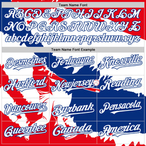 Custom Fire Red White-Royal 3D Cuba Cuban Flag Authentic Baseball Jersey