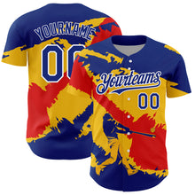 Load image into Gallery viewer, Custom Royal Yellow-Fire Red 3D Venezuela Venezuelan Flag Authentic Baseball Jersey
