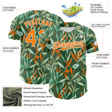 Load image into Gallery viewer, Custom Green Bay Orange-White 3D Hawaii Tropical Leaves And Flowers Authentic Baseball Jersey
