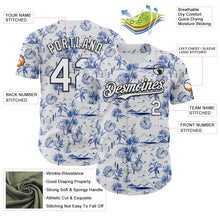 Load image into Gallery viewer, Custom White Black 3D Hawaii Island Tropical Palm Tree Authentic Baseball Jersey
