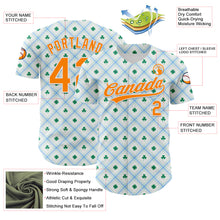 Load image into Gallery viewer, Custom White Bay Orange-Green 3D St. Patrick&#39;s Day Shamrock Authentic Baseball Jersey
