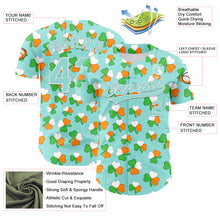 Load image into Gallery viewer, Custom Ice Blue Green-Bay Orange 3D St. Patrick&#39;s Day Shamrock Authentic Baseball Jersey
