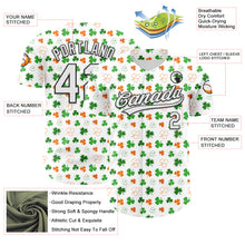 Load image into Gallery viewer, Custom White Black Green-Bay Orange 3D St. Patrick&#39;s Day Shamrock Authentic Baseball Jersey
