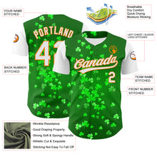 Load image into Gallery viewer, Custom Green White-Bay Orange 3D St. Patrick&#39;s Day Shamrock Authentic Baseball Jersey
