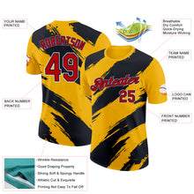 Load image into Gallery viewer, Custom Yellow Red Black-Navy 3D Esports Performance T-Shirt
