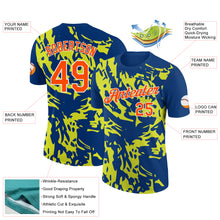 Load image into Gallery viewer, Custom US Navy Blue Orange-Neon Yellow 3D Esports Performance T-Shirt
