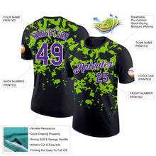 Load image into Gallery viewer, Custom Black Purple-Neon Green 3D Esports Performance T-Shirt
