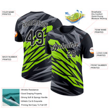 Load image into Gallery viewer, Custom Black Neon Green-Steel Gray 3D Esports Performance T-Shirt
