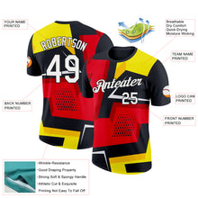 Load image into Gallery viewer, Custom Black Red-Yellow 3D Esports Performance T-Shirt
