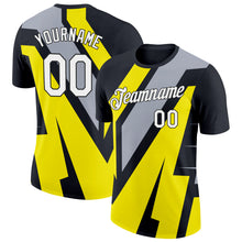 Load image into Gallery viewer, Custom Black Gray-Light Yellow 3D Esports Performance T-Shirt
