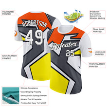 Load image into Gallery viewer, Custom White Orange Steel Gray Light Yellow-Black 3D Esports Performance T-Shirt
