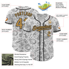 Load image into Gallery viewer, Custom White Old Gold-Black Comic Doodle Ballgame 3D Pattern Design Authentic Baseball Jersey
