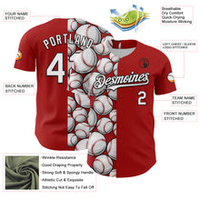 Load image into Gallery viewer, Custom Red White-Black Comic Doodle Ballgame 3D Pattern Design Authentic Baseball Jersey
