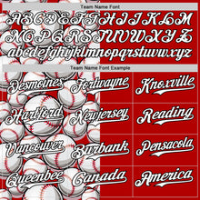 Load image into Gallery viewer, Custom Red White-Black Comic Doodle Ballgame 3D Pattern Design Authentic Baseball Jersey
