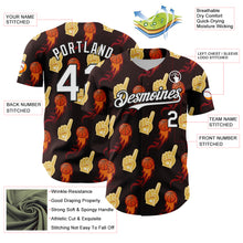 Load image into Gallery viewer, Custom Brown White-Black Comic Doodle Ballgame 3D Pattern Design Authentic Baseball Jersey
