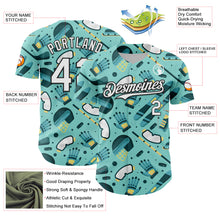 Load image into Gallery viewer, Custom Ice Blue White-Black Comic Doodle Ballgame 3D Pattern Design Authentic Baseball Jersey
