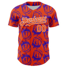 Load image into Gallery viewer, Custom Orange White Comic Doodle Ballgame 3D Pattern Design Authentic Baseball Jersey
