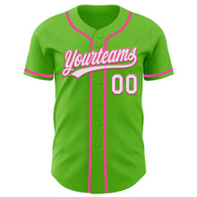 Load image into Gallery viewer, Custom Aurora Green White-Pink Authentic Baseball Jersey
