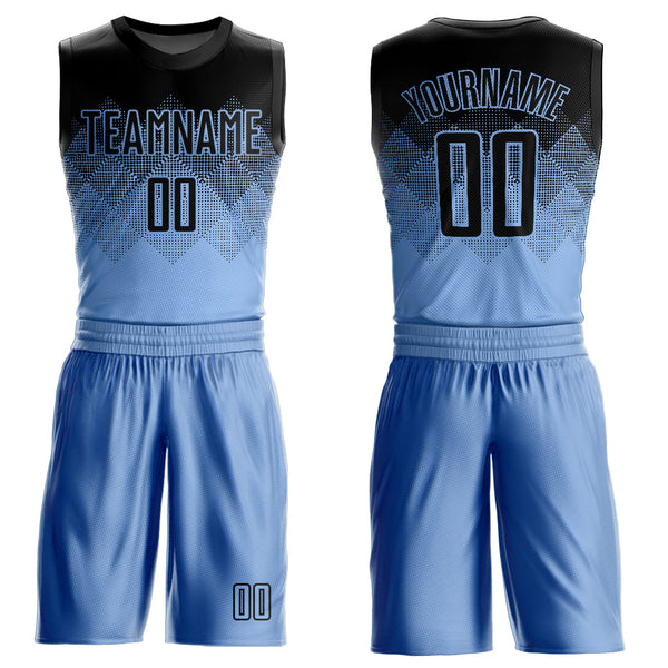 Custom Teal Navy-White Round Neck Sublimation Basketball Suit