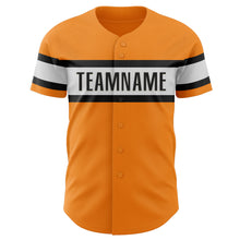 Load image into Gallery viewer, Custom Bay Orange Black-White Authentic Baseball Jersey
