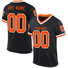 Load image into Gallery viewer, Custom Black Orange-White Mesh Authentic Throwback Football Jersey
