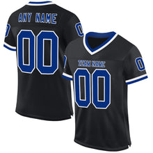 Load image into Gallery viewer, Custom Black Royal-White Mesh Authentic Throwback Football Jersey
