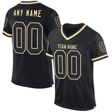 Load image into Gallery viewer, Custom Black Cream Mesh Authentic Throwback Football Jersey
