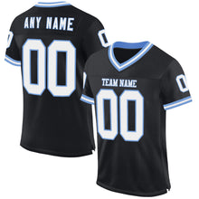 Load image into Gallery viewer, Custom Black White-Light Blue Mesh Authentic Throwback Football Jersey
