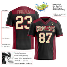 Load image into Gallery viewer, Custom Black Cream-Crimson Mesh Authentic Football Jersey
