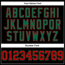 Load image into Gallery viewer, Custom Black Red-Kelly Green Mesh Authentic Football Jersey
