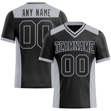 Load image into Gallery viewer, Custom Black Gray Mesh Authentic Football Jersey
