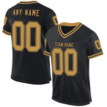 Load image into Gallery viewer, Custom Black Old Gold Mesh Authentic Throwback Football Jersey
