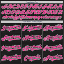 Load image into Gallery viewer, Custom Black White Pinstripe Pink Authentic Baseball Jersey
