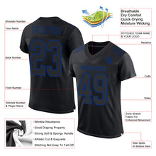 Load image into Gallery viewer, Custom Black Royal Mesh Authentic Football Jersey
