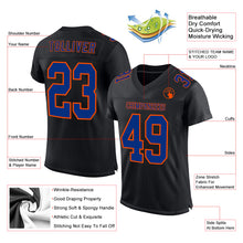 Load image into Gallery viewer, Custom Black Royal-Orange Mesh Authentic Football Jersey
