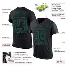 Load image into Gallery viewer, Custom Black Kelly Green Mesh Authentic Football Jersey
