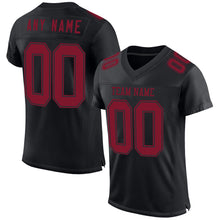 Load image into Gallery viewer, Custom Black Crimson Mesh Authentic Football Jersey
