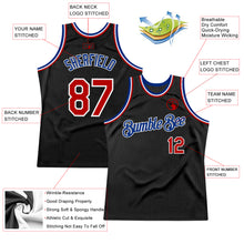 Load image into Gallery viewer, Custom Black Red-Royal Authentic Throwback Basketball Jersey
