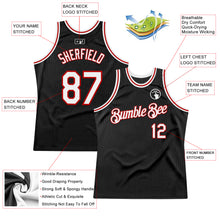 Load image into Gallery viewer, Custom Black White-Red Authentic Throwback Basketball Jersey
