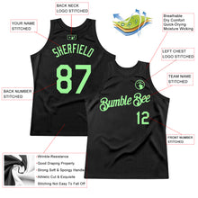 Load image into Gallery viewer, Custom Black Pea Green Authentic Throwback Basketball Jersey
