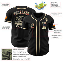 Load image into Gallery viewer, Custom Black Vintage USA Flag-Cream Authentic Baseball Jersey
