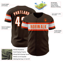 Load image into Gallery viewer, Custom Brown White-Orange Authentic Baseball Jersey
