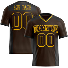 Load image into Gallery viewer, Custom Brown Gold-Black Mesh Authentic Football Jersey
