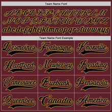 Load image into Gallery viewer, Custom Burgundy Black-Old Gold Hockey Jersey
