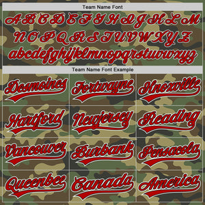 Custom Camo Red-Black Authentic Salute To Service Baseball Jersey