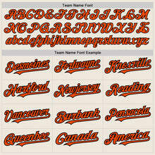 Load image into Gallery viewer, Custom Cream (Black Orange Pinstripe) Orange-Black Authentic Baseball Jersey
